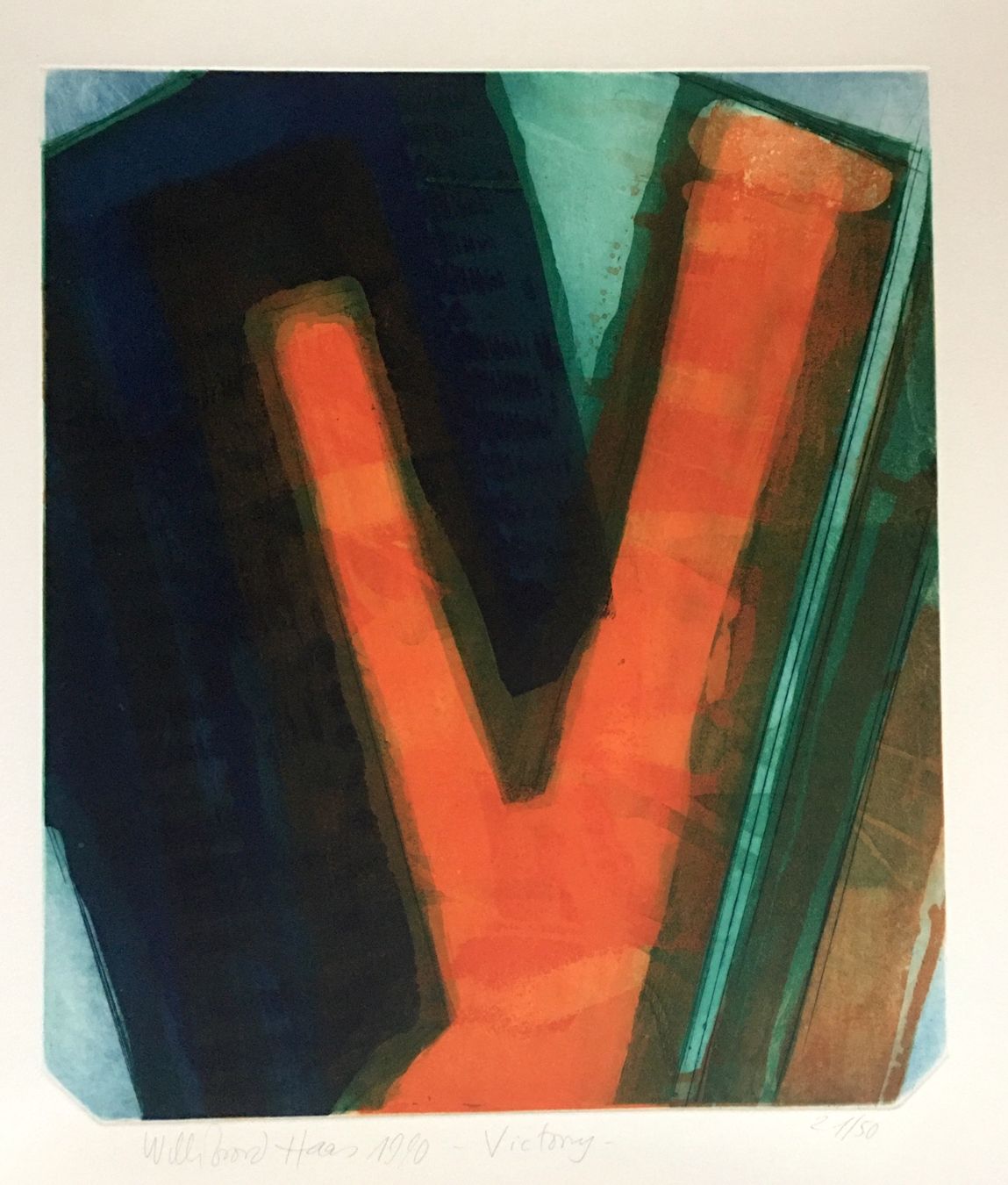 Dipinti: Willibrord Haas  "Victory"  Farbradierung – Usato da Nennigkofen venduto da waltraub 3