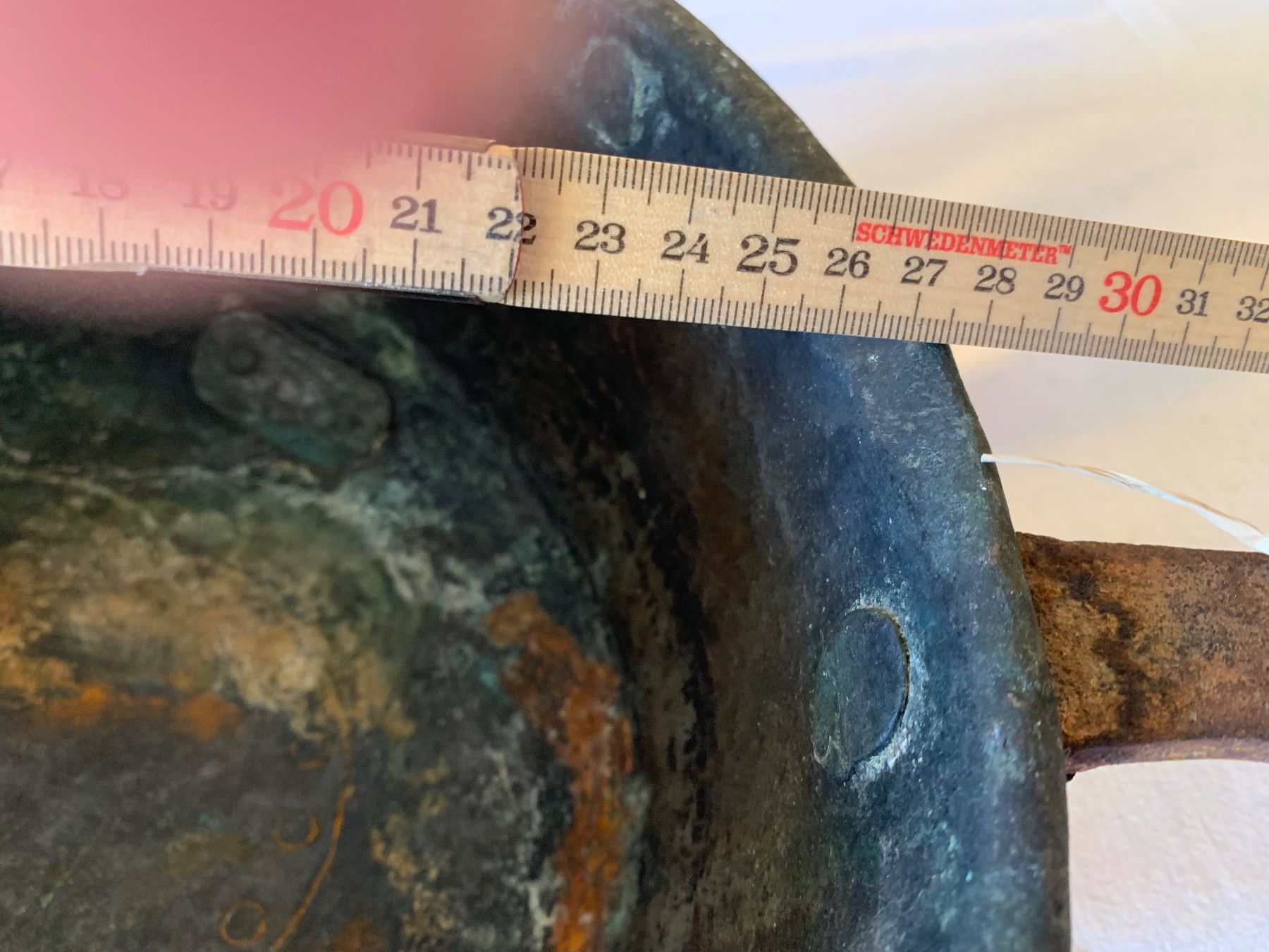 Padelle: Kupferpfanne mit langem Griff gebraucht ca 22cm – Usato da Urnäsch venduto da Mafre1949 1