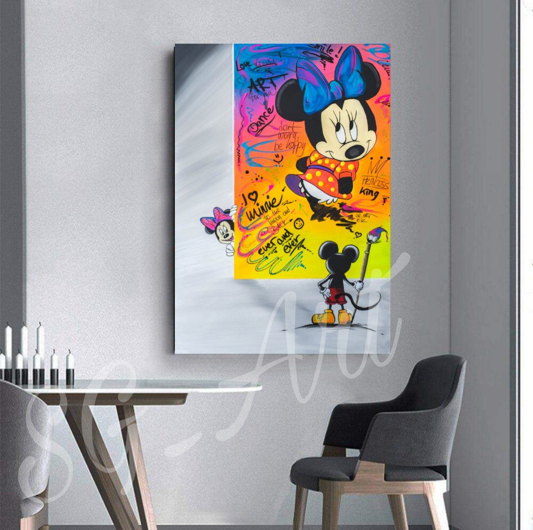 Gemälde: Acrylbild Micky und Minnie Mouse Disney Comic Unikat – Neu und originalverpackt aus Rheinau von Sussel 7
