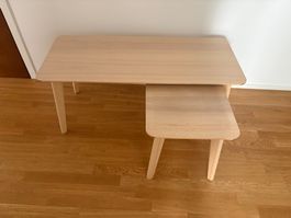 IKEA LISABO Couchtisch-Set – Rechteckig + Quadratisch – Sehr