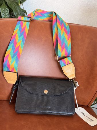 Paul marius Sac à pochette en cuir noir