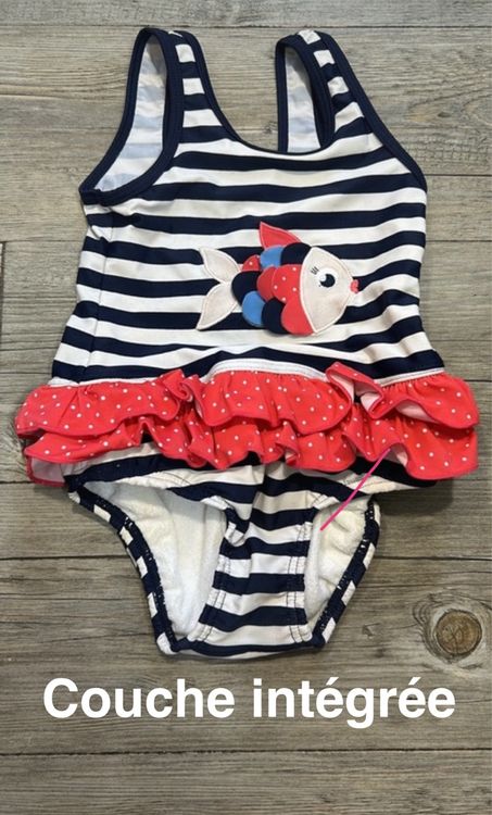 Maillot De Bain Bébé Fille George Avec Motif Tigre - Taille 1,5-2 Ans - Occasion Très Bon État