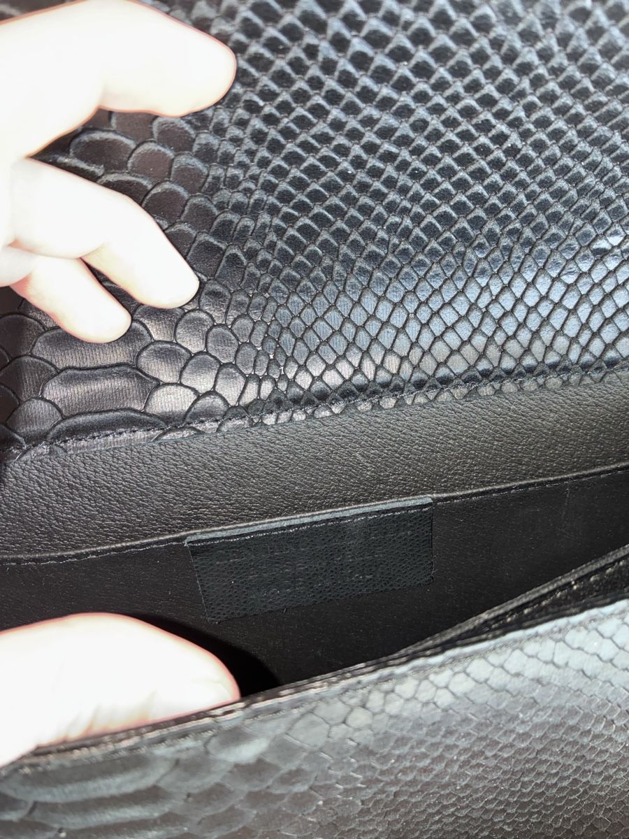 Borse: Schwarze Leder Handtasche, Schlangenoptik – Usato da Muttenz venduto da Vivian_345 4