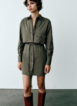 Zara Kleid Khaki/Olive Gr. M - wie neu