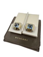 BULGARI Pyramid Ohrclips 18K Gelb & Weiss Gold Topaz *S4531