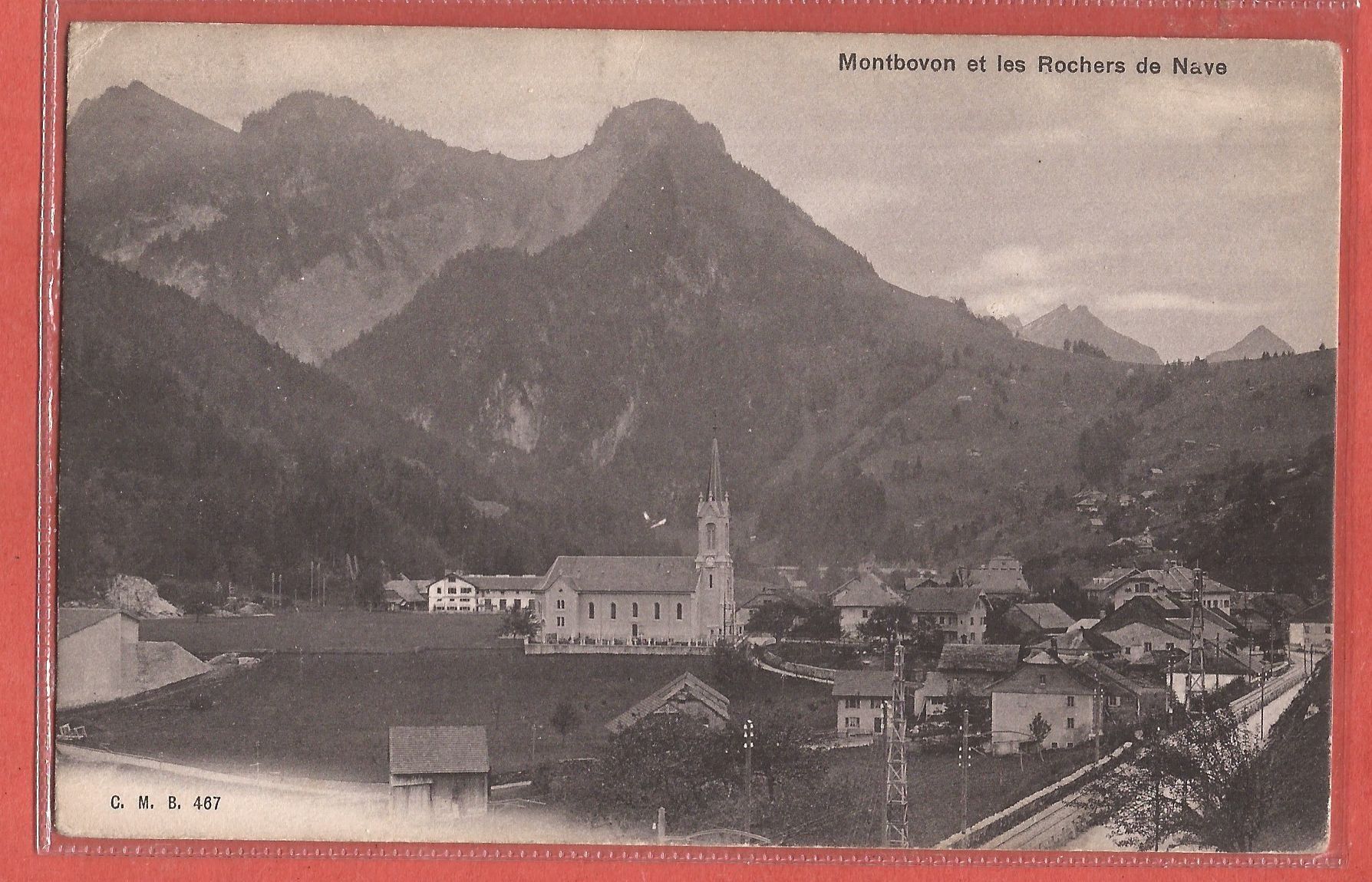 Cartoline postali: Montbovon mit Rochers de Naye - 1908 – Usato da Fislisbach venduto da Porano