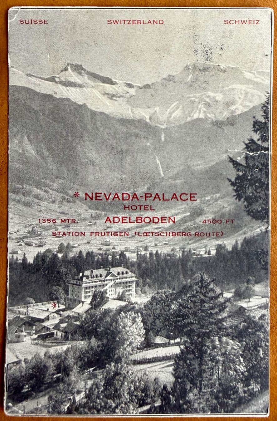 Cartoline postali: Adelboden - Nevada Palace 1920 – Usato da Lutry venduto da Ediego