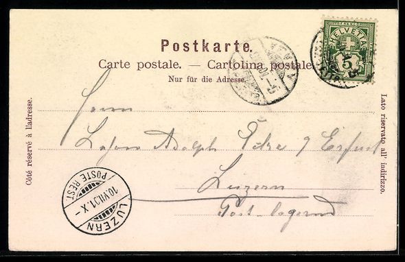 Ansichtskarten: Litho Vevey, Exposition 1901, Mont Péle – Gebraucht aus Berlin von bartko-reher 1