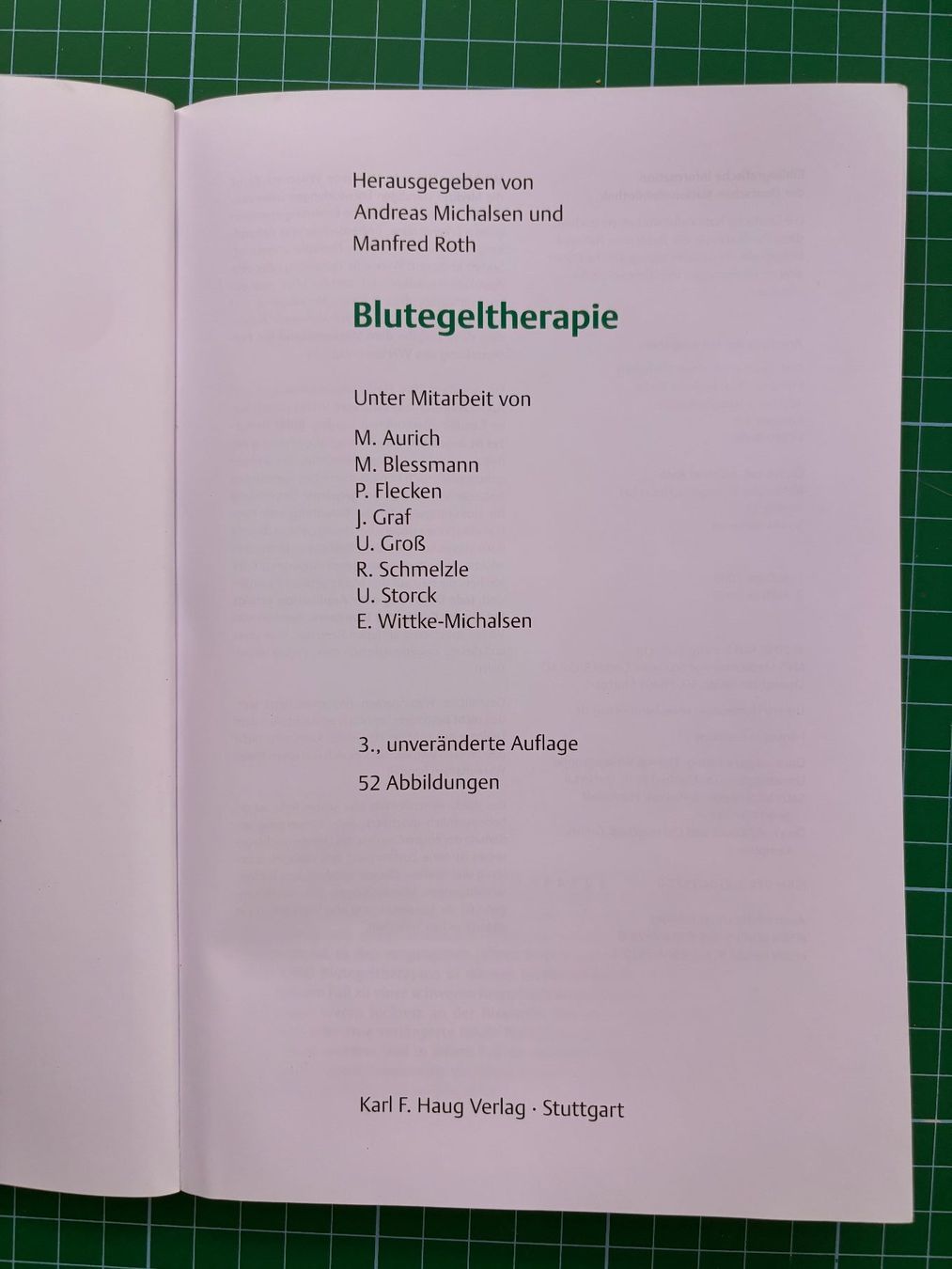 Bücher: Blutegeltherapie Verlag Thieme, farbig, 149 S. – Gebraucht aus Wald ZH von ukulele77 2