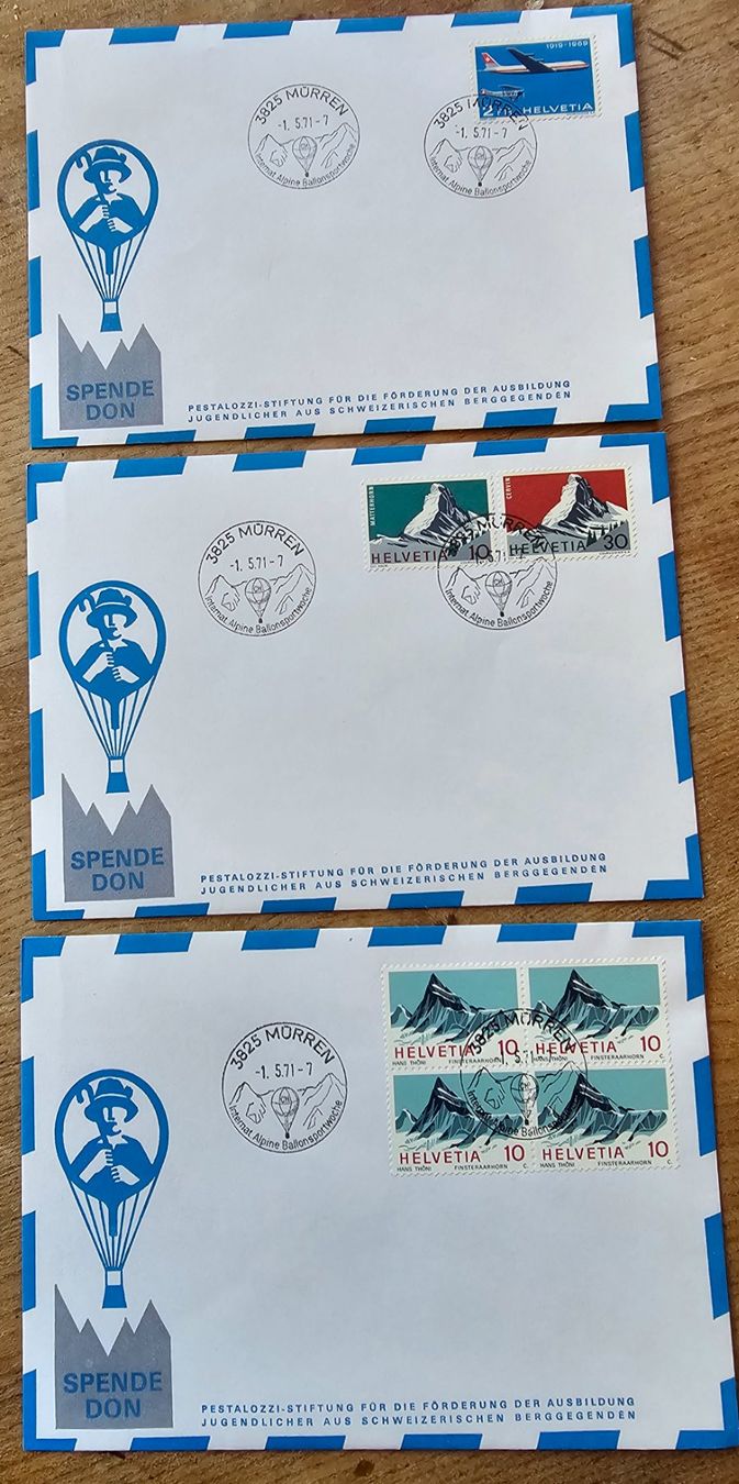 Alle Briefmarken: MÜRREN - Spende-Don 3 Briefe 1971 – Neu (gemäss Beschreibung) aus Les Valettes von Nuba1