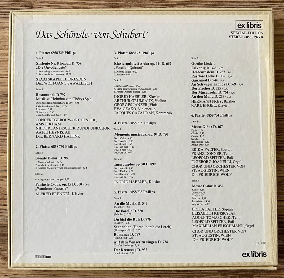 Dischi in vinile: Schubert Vinyl - 6 Langspielplatten – Usato da Brugg AG venduto da e.stella_ 1