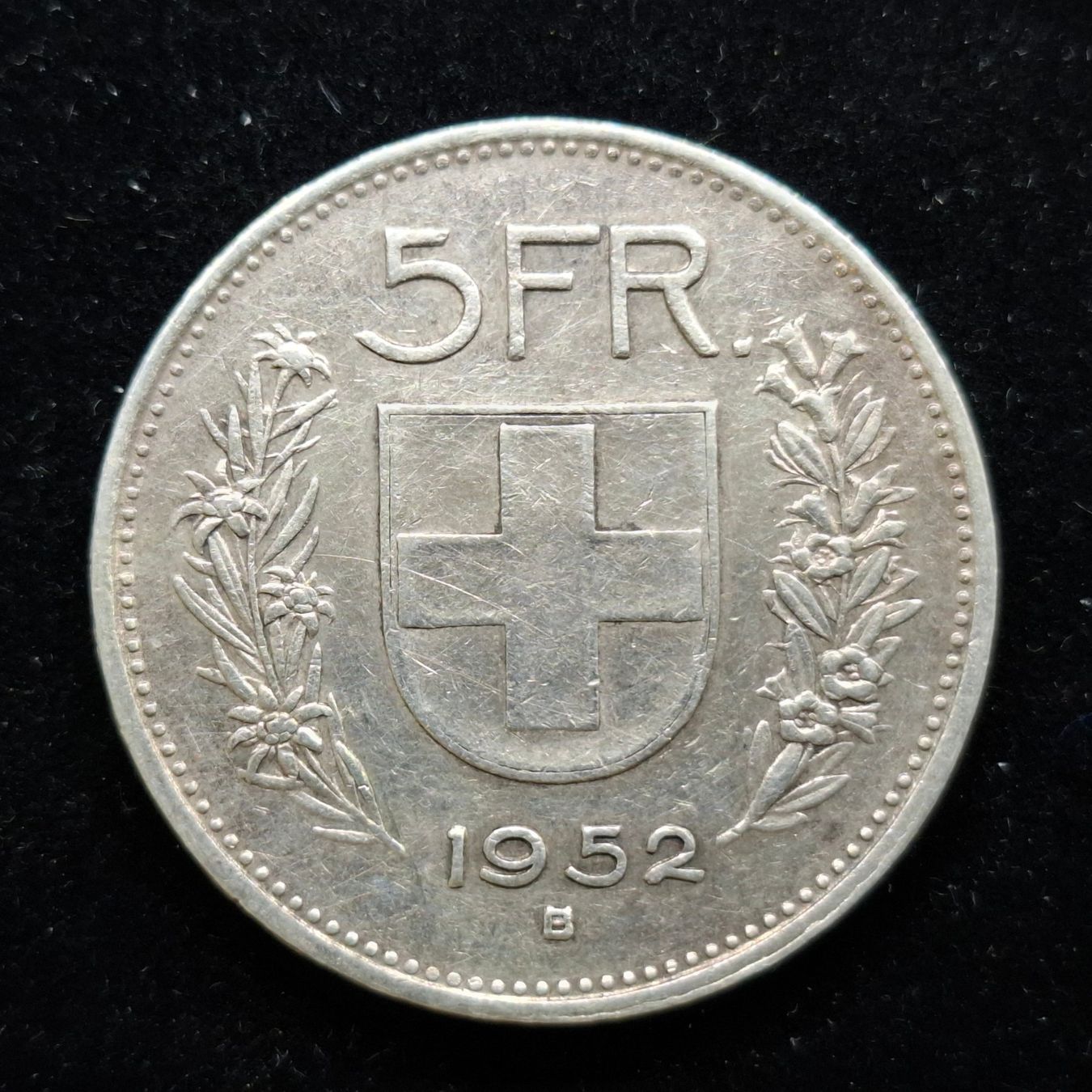 Alle Münzen: 5Fr. 1952 835/1000 Silber 15gr. – Gebraucht aus Bern 14 von rvonmay
