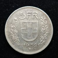 5Fr. 1952 835/1000 Silber 15gr.
