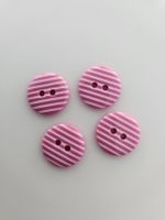 4 Knöpfe pink/weiss gestreift