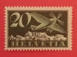 F4z, Flugpostmarke Flugzeug über Alpen postfrisch Kt. 1.50