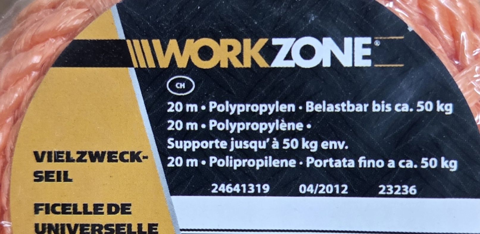 Seile: WORKZONE Vielzweckseil orange 20m neu – Neu und originalverpackt aus Kirchberg SG von Bibsli 2