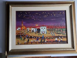 Anna Cabrini GEMÄLDE  OEL AUF LEINWAND MIT RAHMEN SIGNIERT
