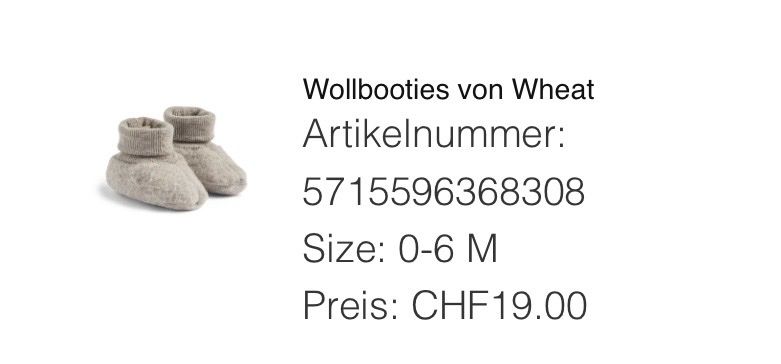 Socken für Kinder: Wollbooties von Wheat, 0-6M – Gebraucht aus Wädenswil von Ktodat