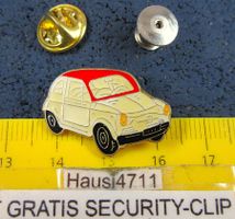 FIAT 500 AUTO PIN GLASIERT MIT SECURITY-CLIP