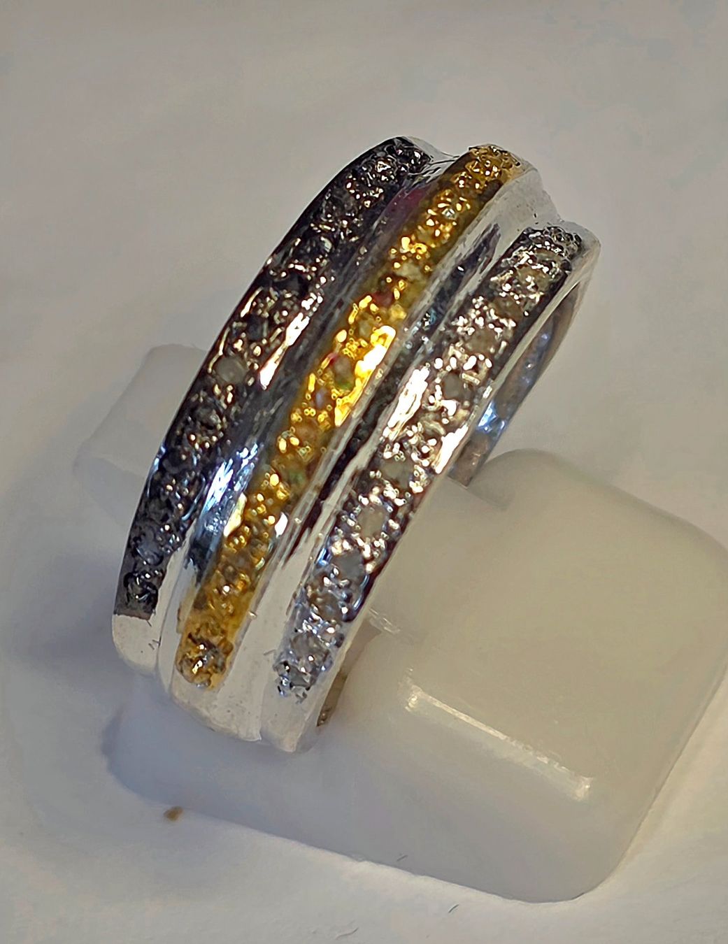 Anelli: Diamant Ring weiss gelb schwarz – Nuovo (secondo la descrizione) da Zürich venduto da adriben 9