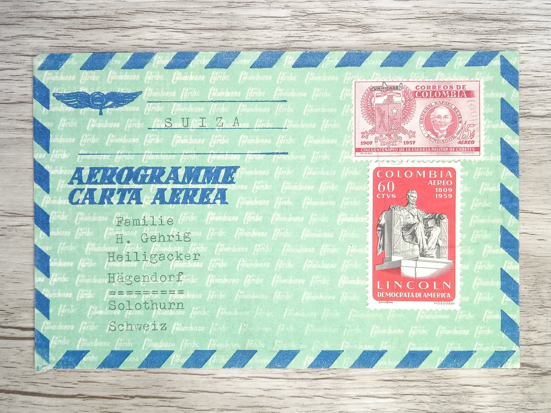 Tutti i francobolli: TR80 Enveloppe + Timbre Colombie 1960 – Usato da Cousset venduto da Patrick_Collections