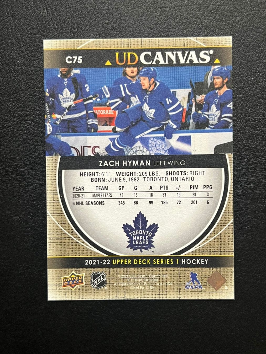 NHL Carte collezionabili: Zach Hyman 2021 UD Canvas Toronto Maple Leafs – Nuovo (secondo la descrizione) da Möhlin venduto da SwissHockeyCards 1