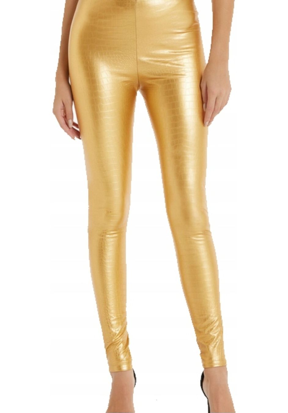 Leggings: cooles goldfarbene Leggins Gr. S Ledermuster – Nuovo e nell'imballaggio originale da Zürich venduto da ZH-Vintage 1