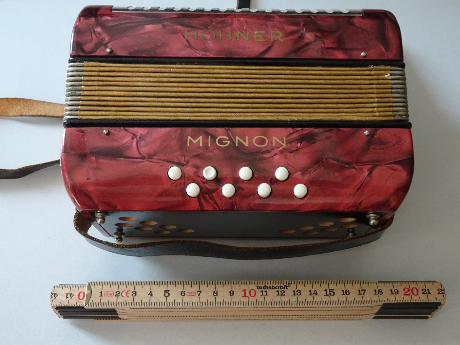 Strumenti musicali: Hohner Mignon Akkordeon Mini Handorgel Harmonika Tasten – Usato da Goldswil b. Interlaken venduto da troedlermarkt-goldsw