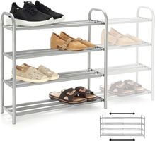Ausziehbarer Schuhregal Organizer, 4-stöckige Schuhablage