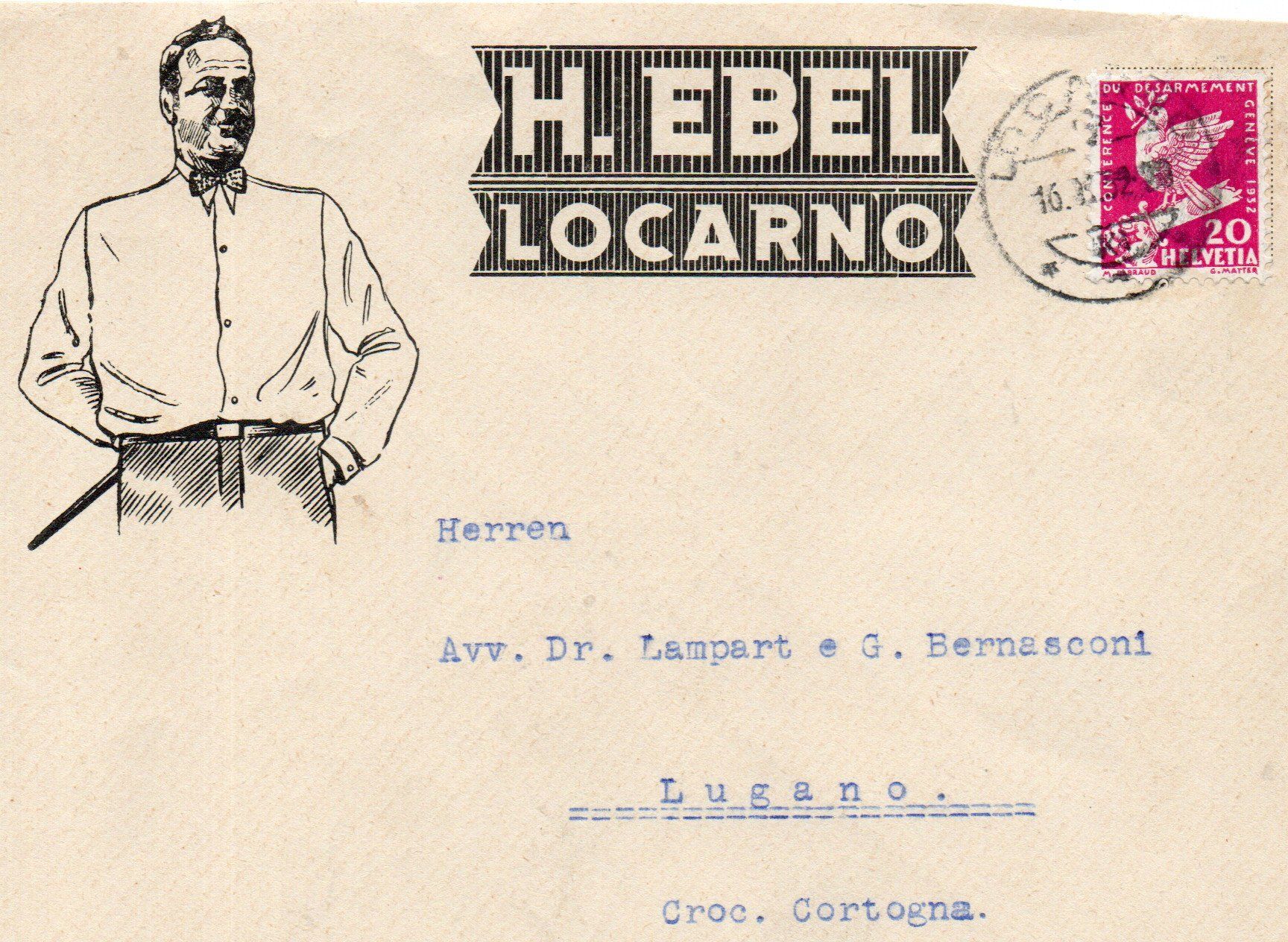 Tutti i francobolli: H.Ebel - Locarno – Usato da Melano venduto da pisonsdro