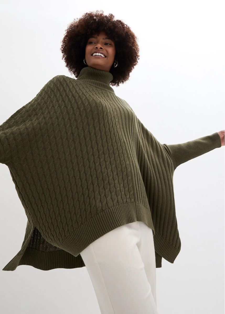 Maglioni & Felpe: Pull poncho oversize Bonprix kaki, taille 2XL,  – Nuovo e nell'imballaggio originale da Morges venduto da sandy069 4