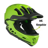 Frezzo Fullface Helm, abnehmbarer Kinnschutz Gr. M, grün