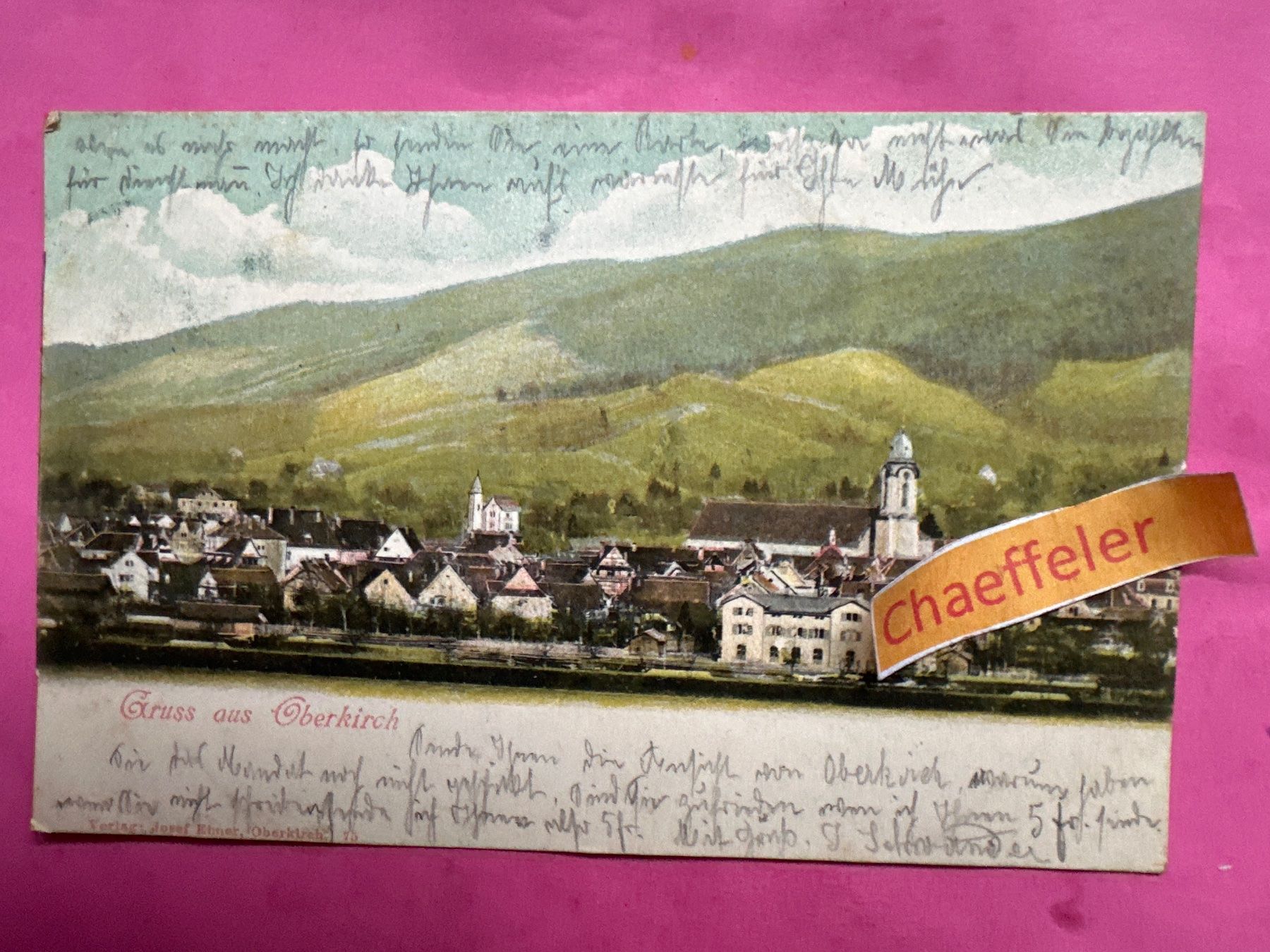 Ansichtskarten: 1904 Gruss aus Oberkirch – Gebraucht aus Zürich von Chaeffeler