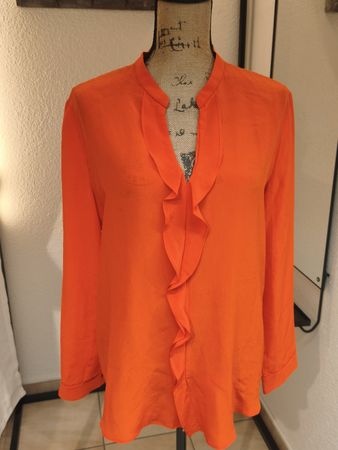 Marc Cain Bluse orange mit Rüschen guter Zustand