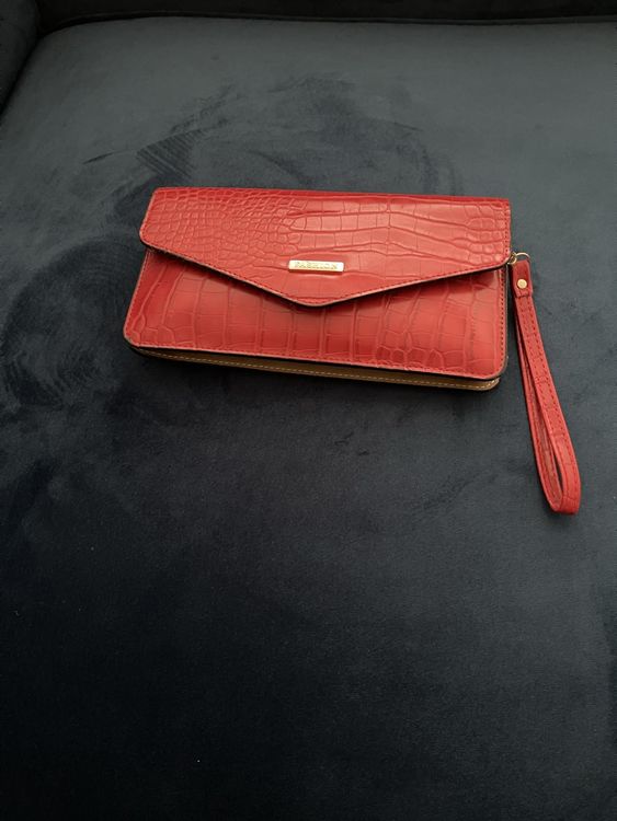 Rote Abendtasche mit Kroko-Optik NEU (Neuf (Voir description)) à