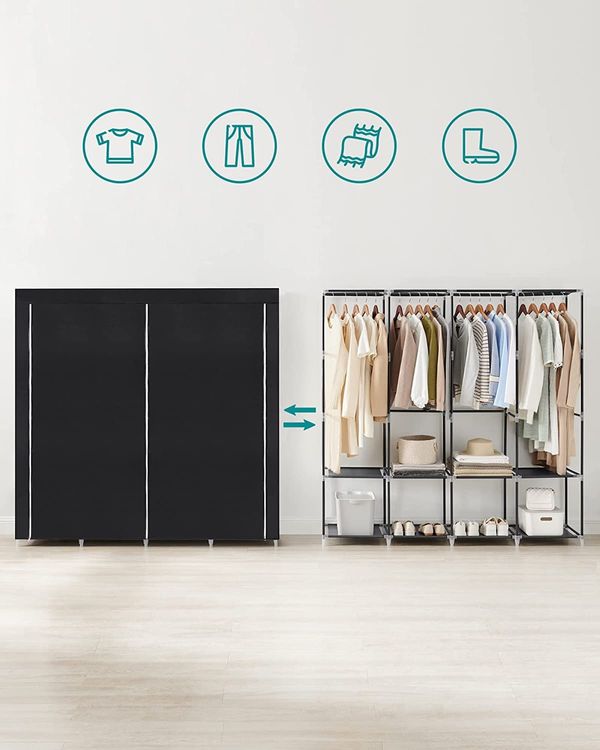 Kleiderschrank Faltschrank Stoffschrank Garderobe 4 Stangen | Kaufen ...