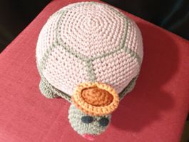 Häkel Schildkröte Kissen Daunen 40x40 NEU Handarbeit
