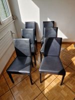 Lot de 7 chaises en cuir noir