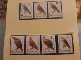 Hongrie: Série de timbres oiseaux de proie rares!