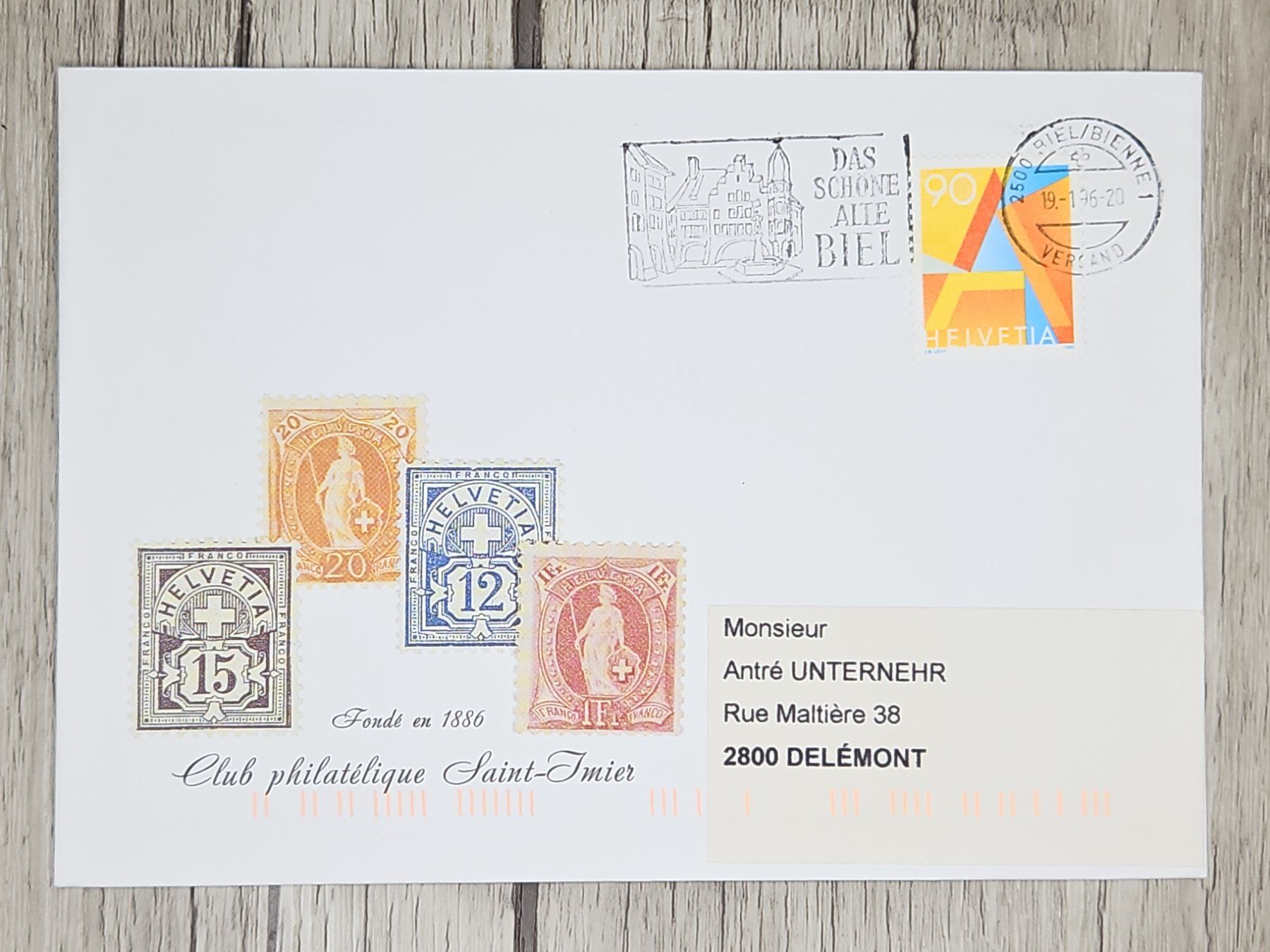 Tutti i francobolli: CL09 Enveloppe + Timbre Suisse 1996 – Usato da Cousset venduto da Patrick_Collections