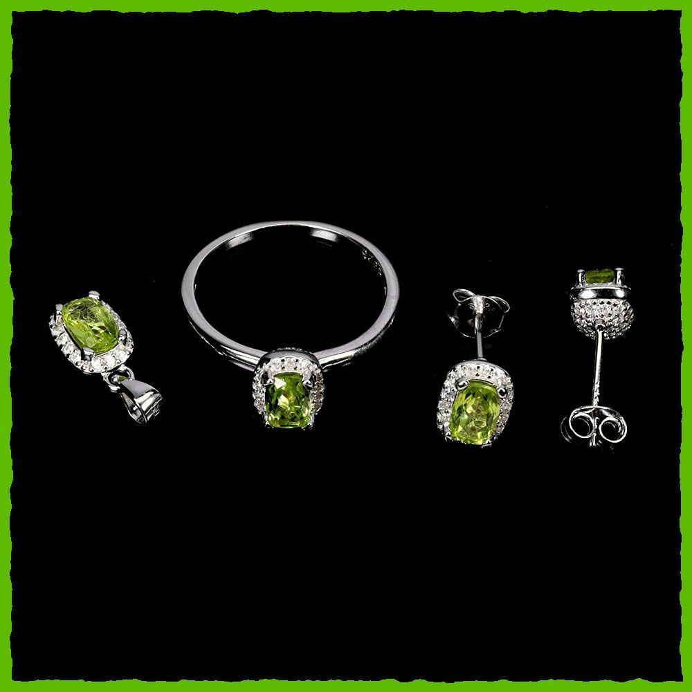 Altri gioielli: Peridot Schmuck Set / Ring, Ohrstecker & Anhänger 925 Silber – Nuovo e nell'imballaggio originale da Oberglatt ZH venduto da Goldfee1 3