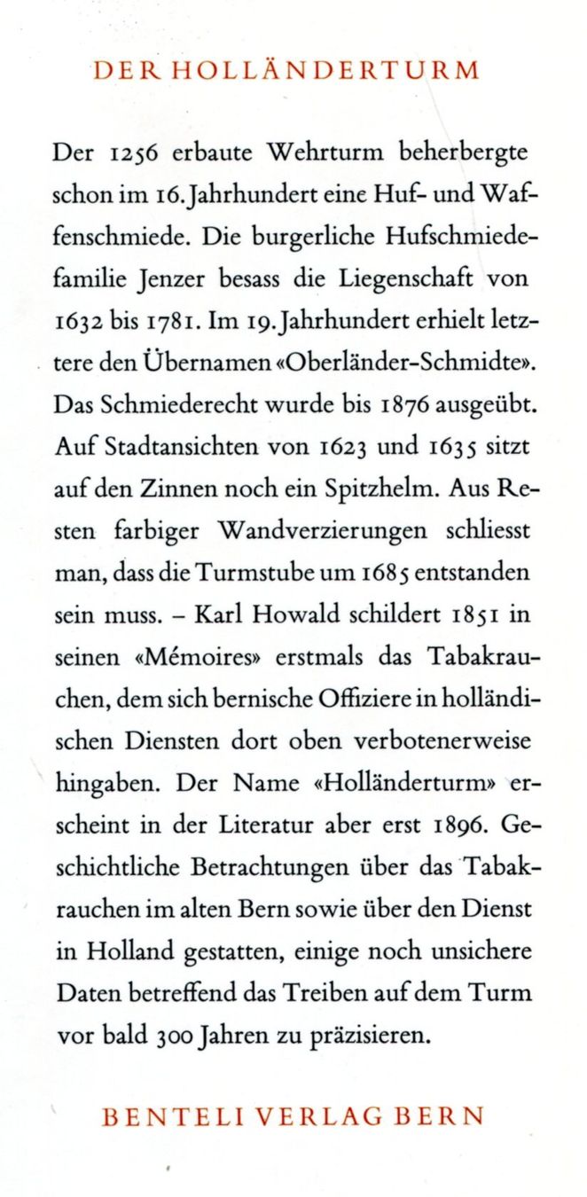 Libri: Bern, Holländerturm – Usato da Aarau venduto da Elmaar41 2