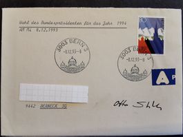 Autogramm   Otto  Stich  Politik  Bundespräsident  1993
