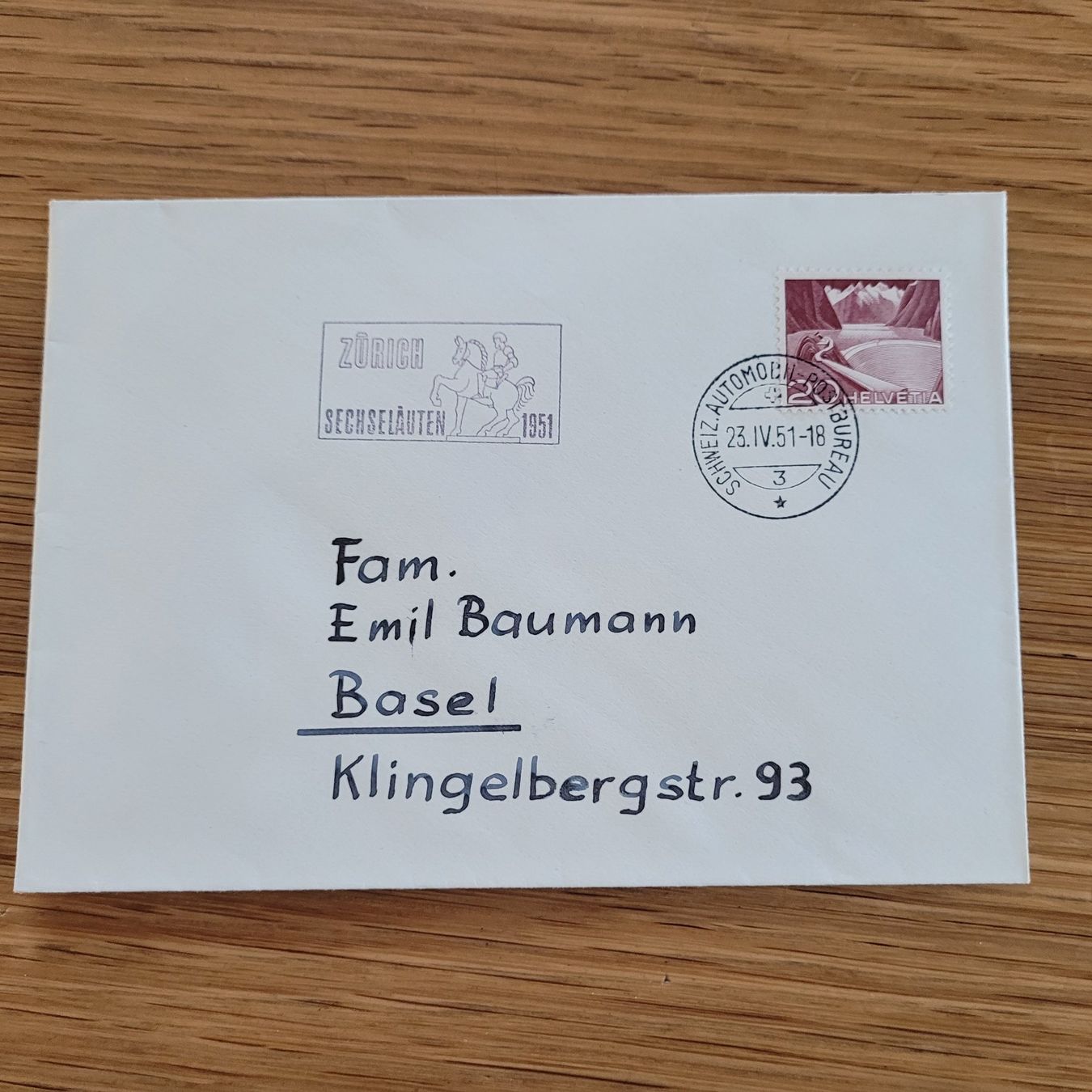Tutti i francobolli: Dokument Brief Basel 1951 – Usato da Biel/Bienne venduto da Destockweb