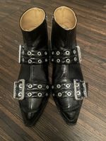 Schwarze Leder stiefletten, gianni gr 39,5