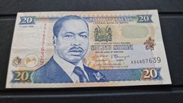 Kenia 20 Shilling 1988, guter Zustand