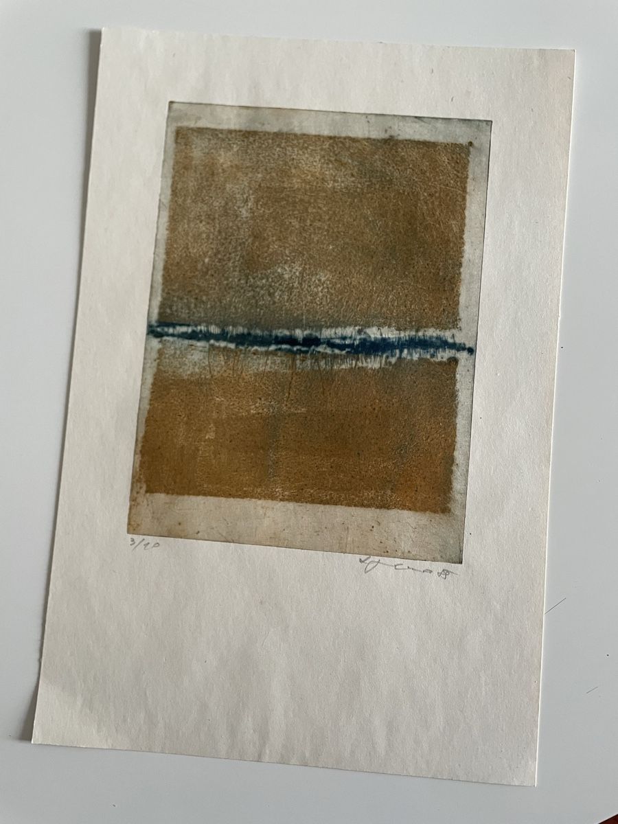 Grafiken & Lithographien: Original signierter abstrakter Kunstdruck – Gebraucht aus Basel von Amechan. 1