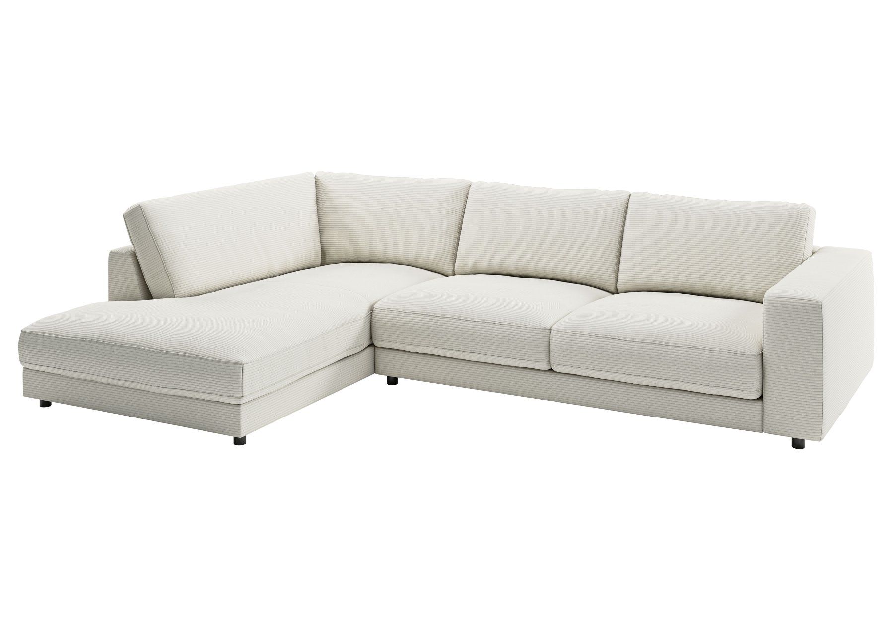Sofas: Ecksofa High End in Cord light grey Links – Neu und originalverpackt aus Bischofszell von deluxe-moebel 2