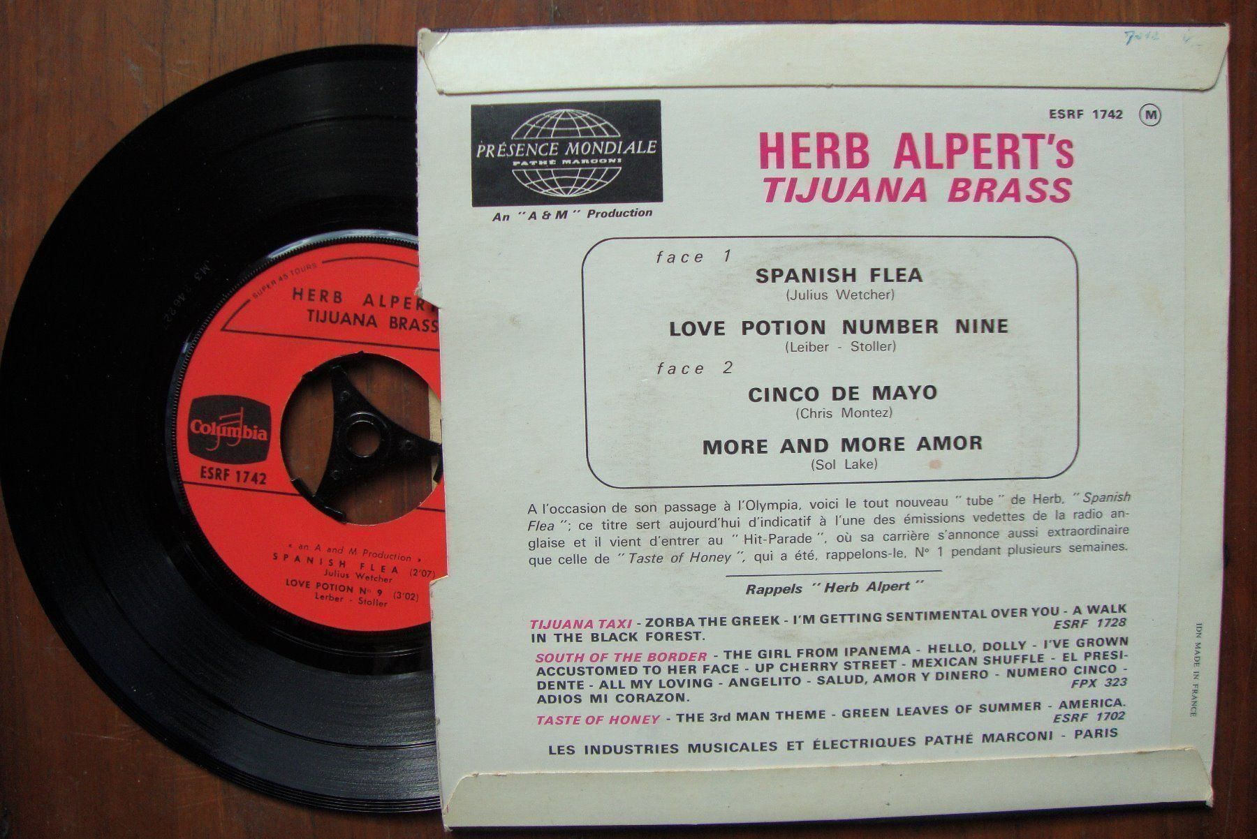 Dischi in vinile: HERB ALPERT - SPANISH FLEA - EP – Usato da Bern venduto da Uli_10_11 1