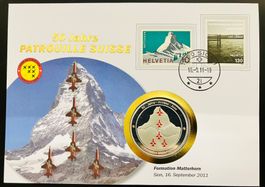 Patrouille Suisse  Numisbrief versilberte Medaille 2011